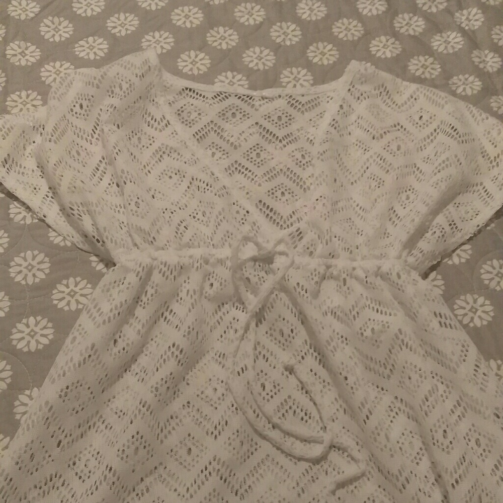 White bathing suit cover up